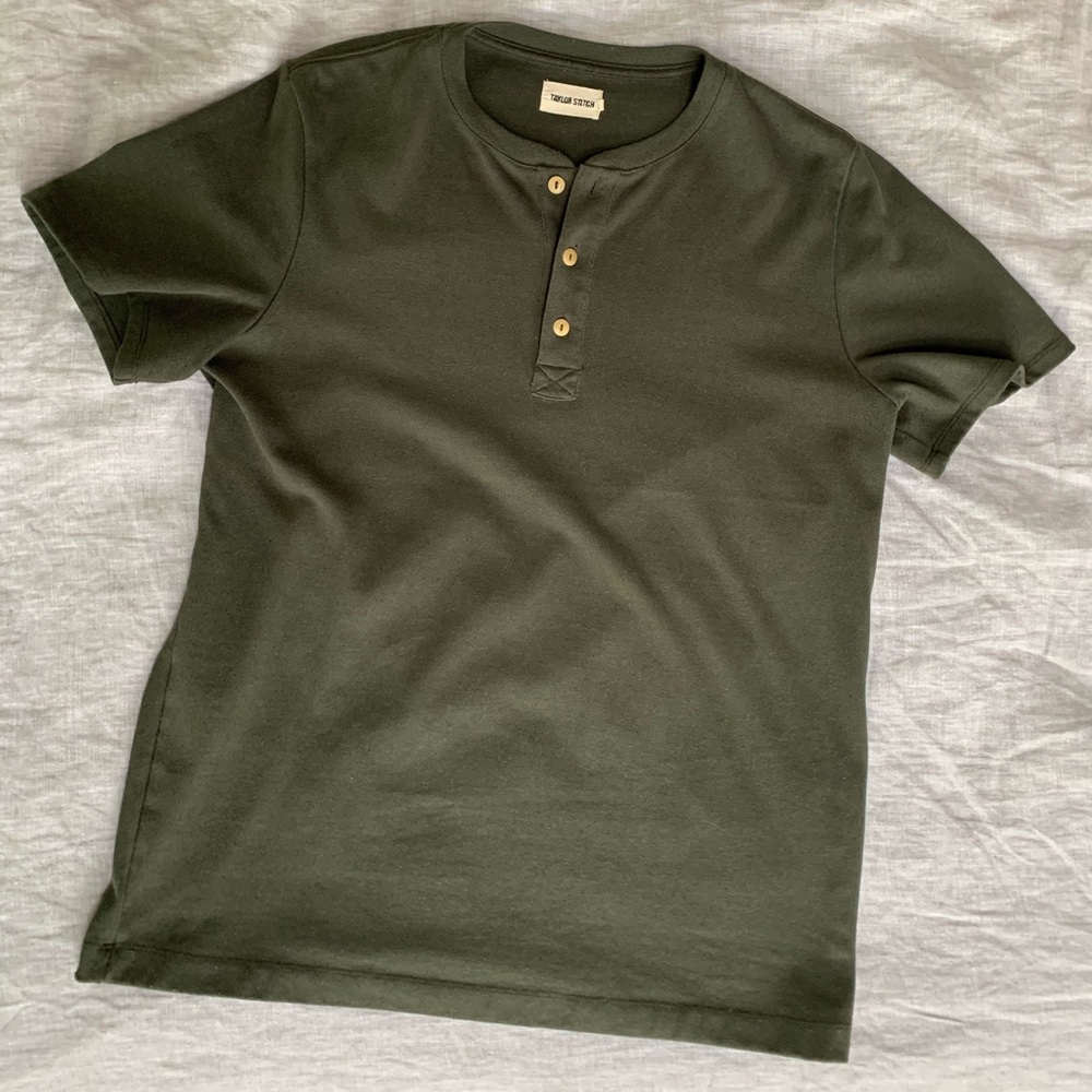 Taylor Stitch Heavy Bag Henley in Cypress L/42